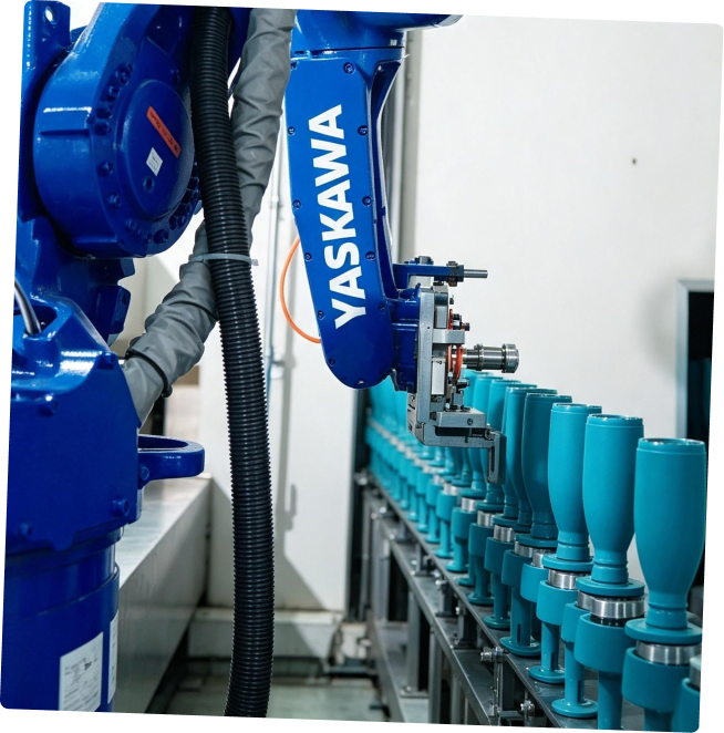 Robotic arm on the Feiyang automated production line