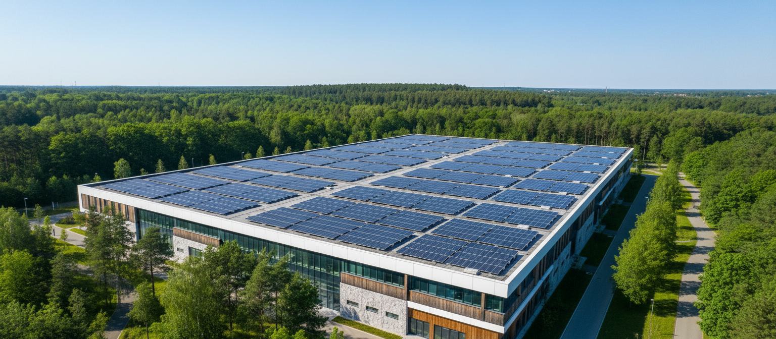 Rooftop solar array on the Feiyang factory